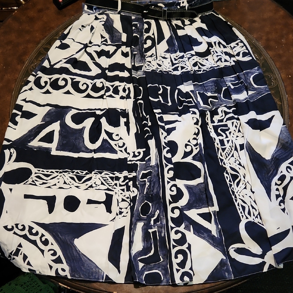 Vintage Black (Blue)and White Skirt Waist  Waist 32